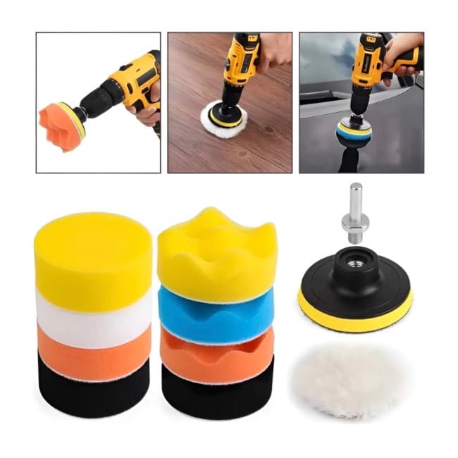 Kit de Boinas de Polimento para Furadeira 11 Peças