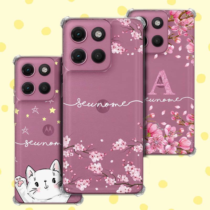 Capa Capinha - Motorola Moto G17 - Transparente Personalizada Nome Inicial Letra Anti-Impacto