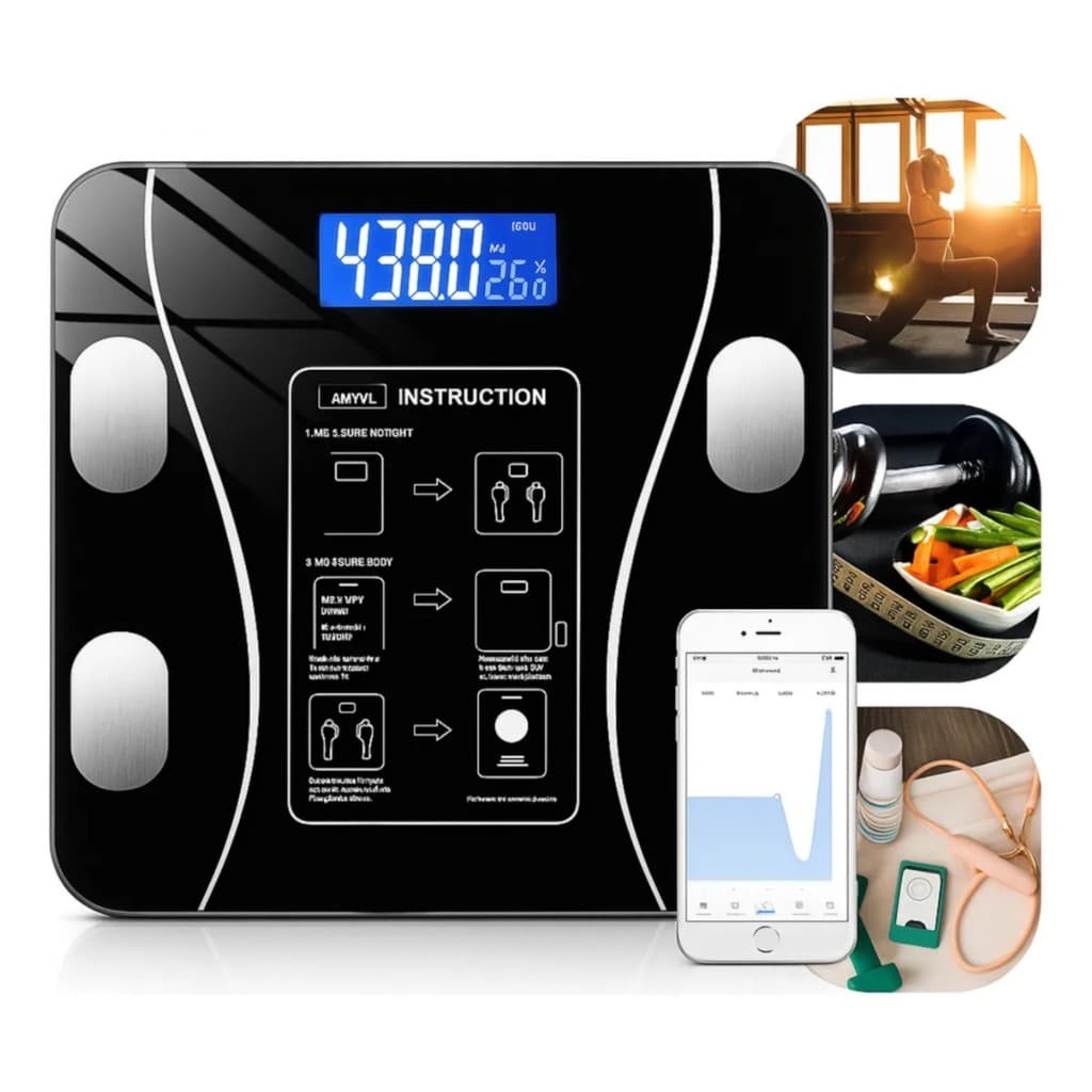 Balança Digital Bioimpedância Bluetooth 180kg - Bahrein