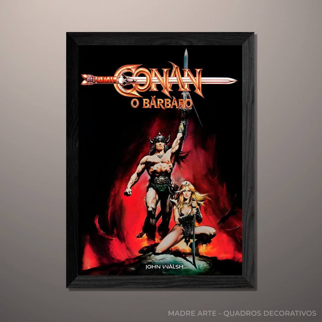 Quadro Decorativo Conan O Barbaro Mod2 A4 Com Vidro
