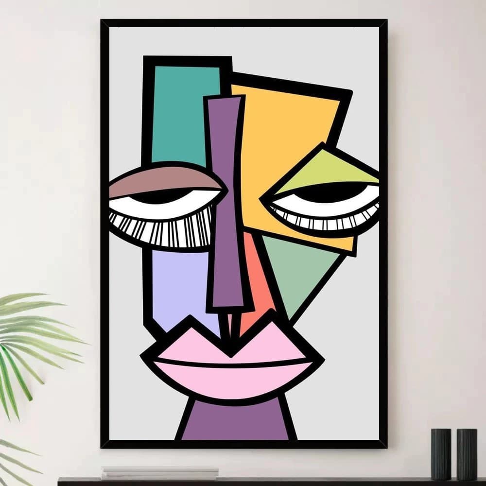 Quadro Placa Decorativa Arte Minimalista Neutra Traços Contemporâneos em Branco e Cinza