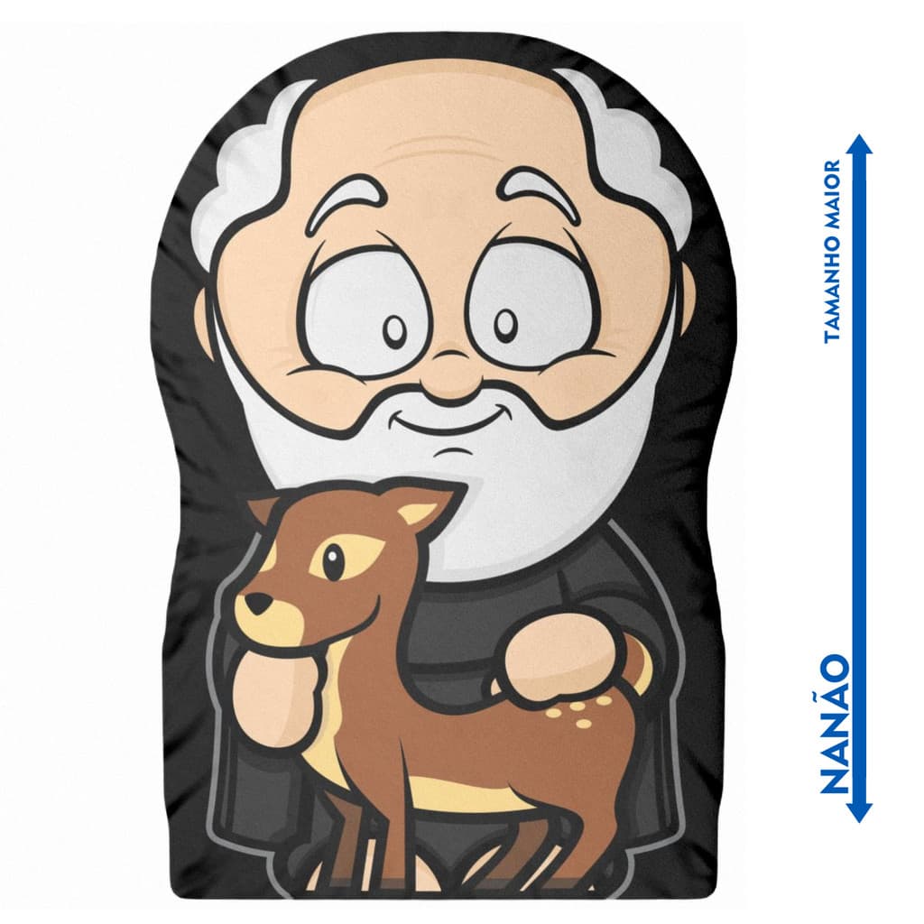 Nanão Boneco Almofada Santo Egídio Santinhoz - Almofada Decorativa - Antialérgica - 36cm