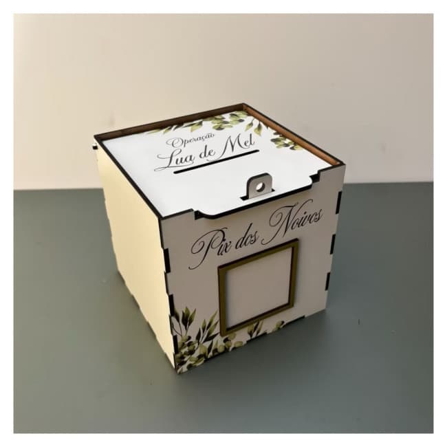 Caixa Decorativa para Pix de Casamento 13x13cm