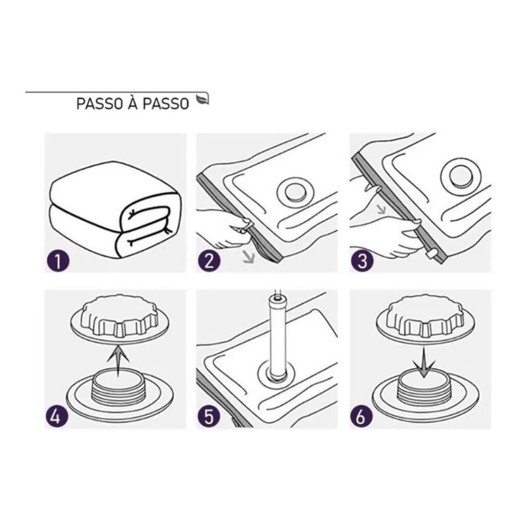 Kit 6 Saco a Vácuo Para Roupa Viagem Mala Edredon 70X100 Organizador Guarda Roupa 4.94 6 peças 70 X 100CM