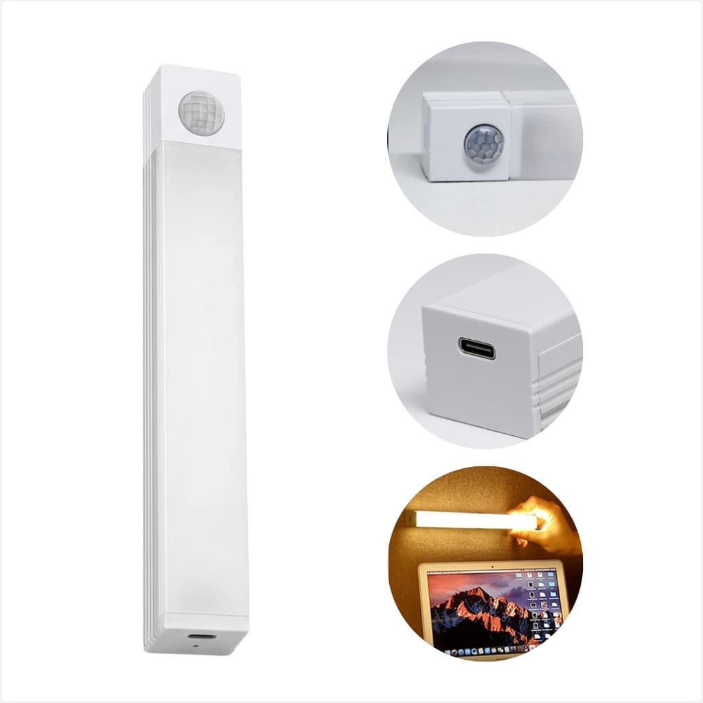 Luminaria Inteligente LED Sensor Presenca Sem Fio Recarregavel USB Para Armario