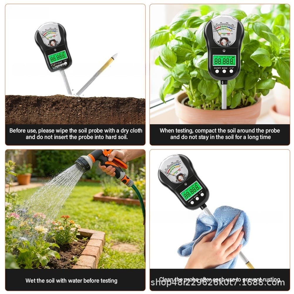 Medidor De Testador De Solo 7 Em 1 Para pH , Umidade , Luz , Temperatura , Fertilidade , Jardim , Fazenda