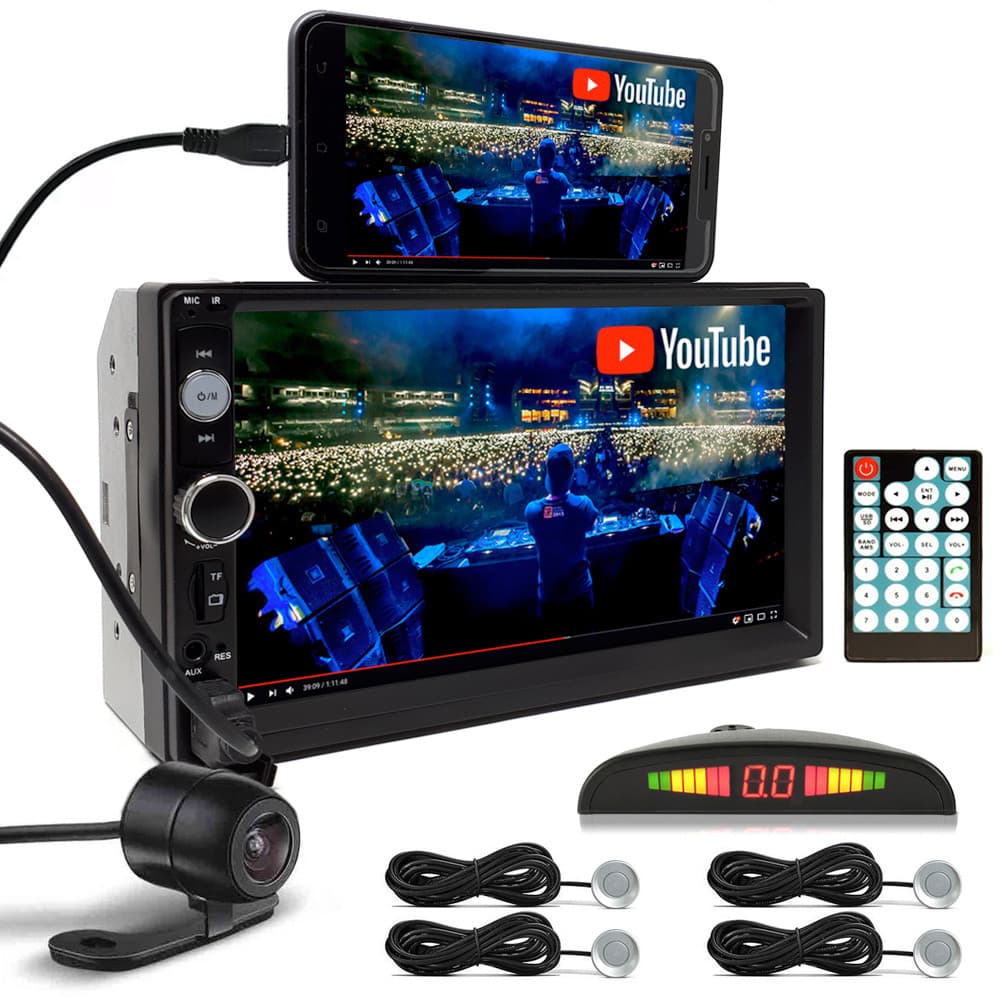 Kit Multimídia + Câmera Ré + Sensor Ré Prata Spin 2011 2012 2013 2014 Pen Drive SD