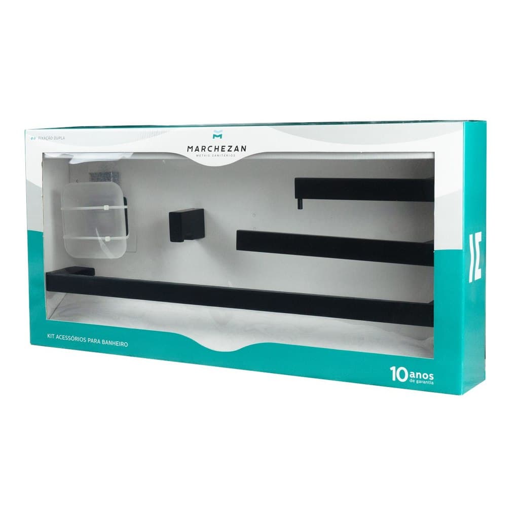 Kit Acessorios para Banheiro Safira Em Metal