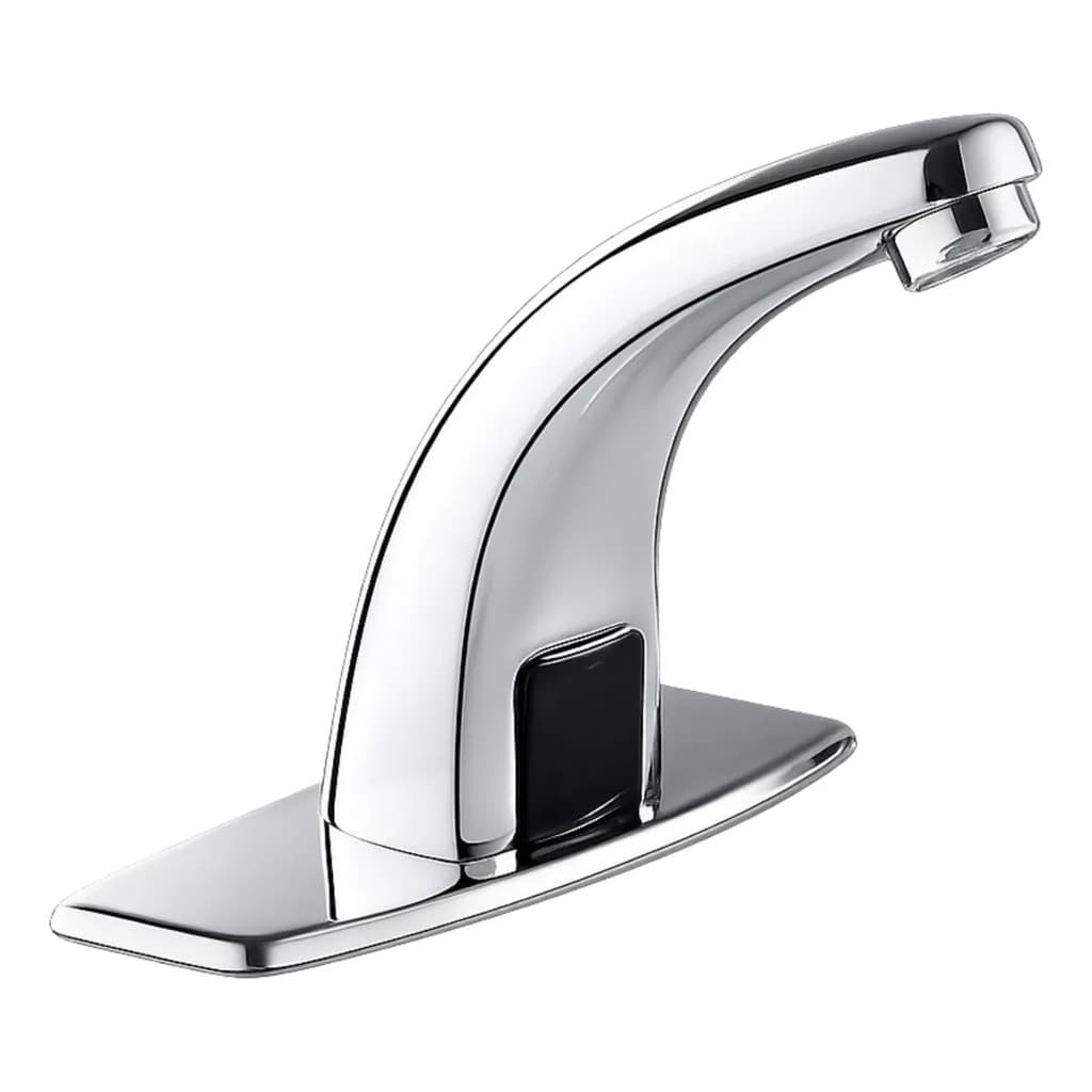 Torneira Bancada Prateada Moderna para Lavabo Residencial Zawa Sensor Sem Contato Automática