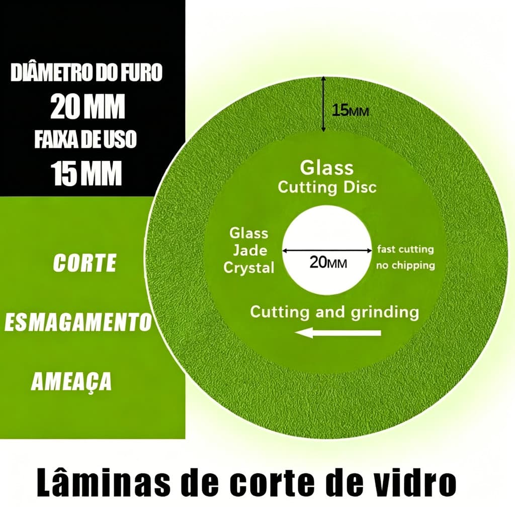 1 pc Disco de Corte Para Vidro Porcelana Piso Cerâmica Jade e Cristal 100mm