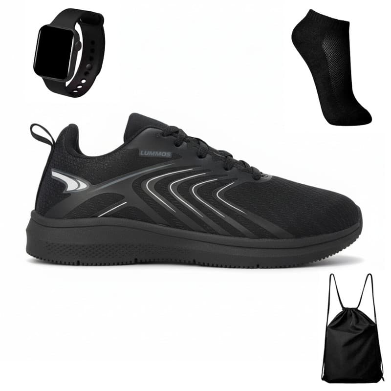 Conjunto de Academia Feminino Tênis Esportivo Solado Macio e Confortável + Mochila + Meia e Relógio