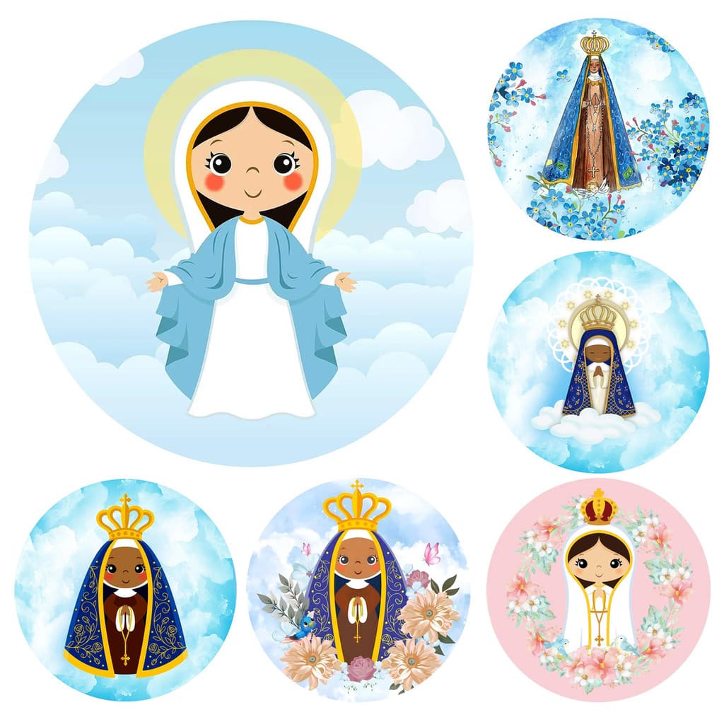 Painel de Festa Maria 50cm Redondo Sublimado com Elástico