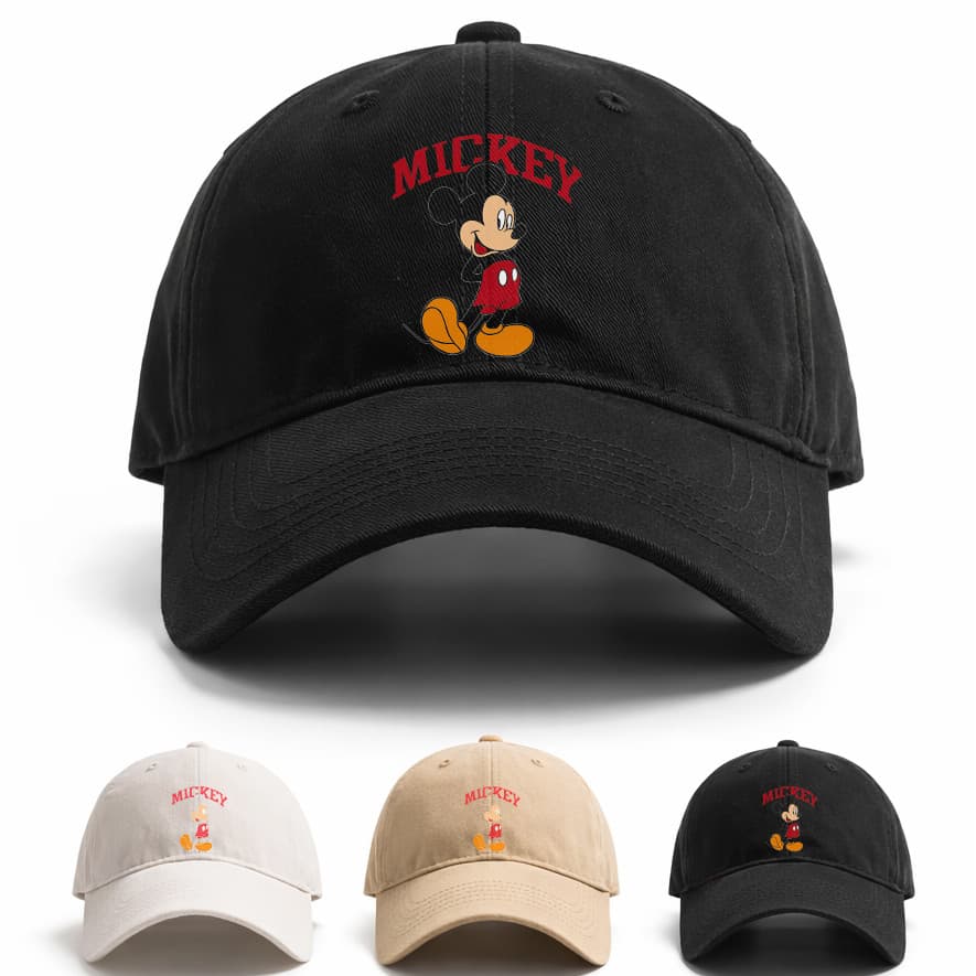 Boné Aba Curva Casual Mickey Mouse Rosto Disney Geek Desenho Retrô Qualidade Masculino Feminino Ajustável