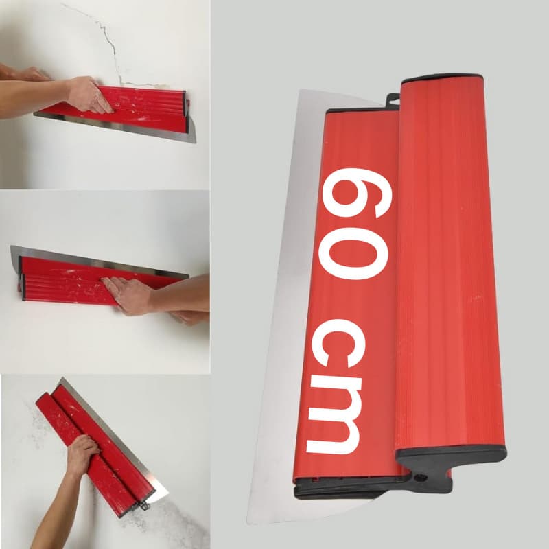 Desempenadeira 60cm Aço Inox com Lâmina Flexível Lisa Para Massa Corrida com Troca de Lâmina Vendido(s) - 25cm
