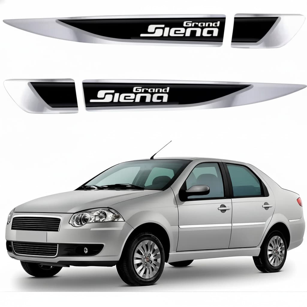 Kit Par Aplique Adesivo Lateral Fiat Grand Siena
