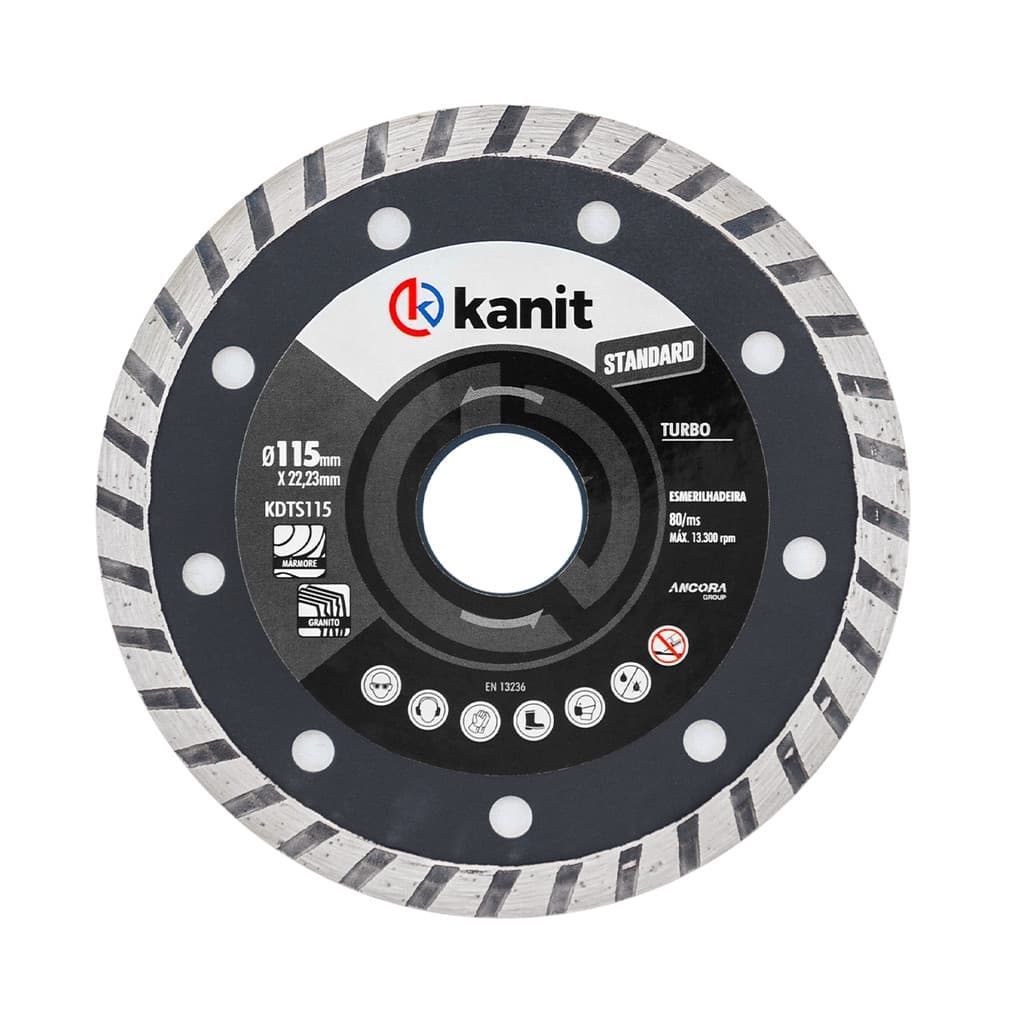 Disco Corte Diamantado Turbo 115 Mm Caixa 10 Unidades Kanit Lamina Esmerilhadeira Piso Azulejo Lacre