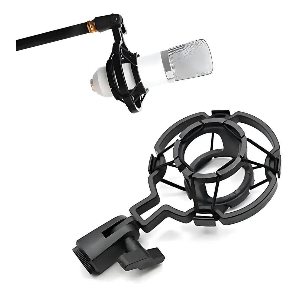 Shock Mount P- Microfone Condensador Suporte Aranha - Preto