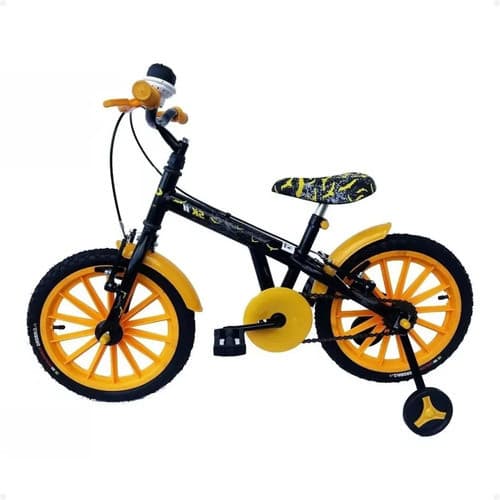 Bicicleta De Passeio Ktx Super Herói Para Menino, Aro 16 Amarelo S