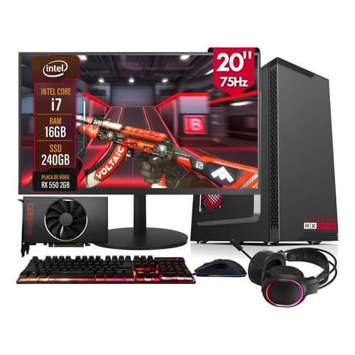Pc Gamer Completo 2eletro Win I7 16gb 240gb Radeon Rx550 2gb