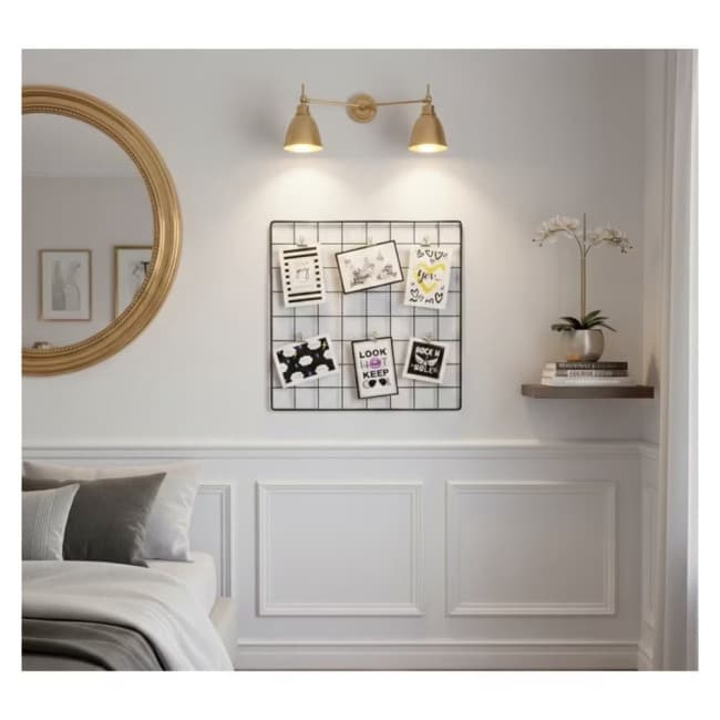 Memory Board Grade Preto com 6 Prendedores para Fotos 40x40m