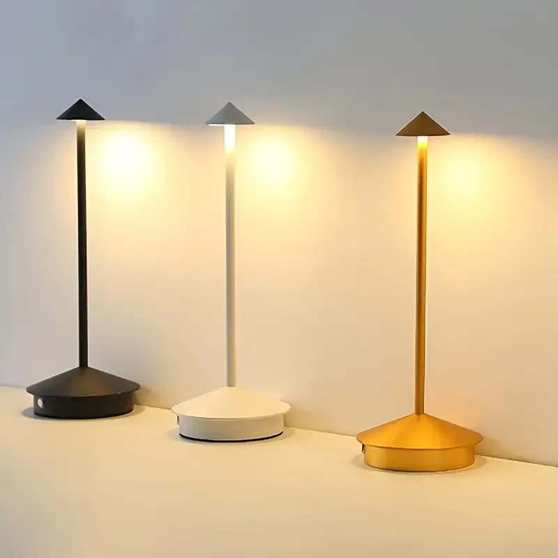 Luminária De Mesa Led Touch Recarregável Decoração Para Sala Restaurante Bar 3 Cores de Iluminação Vendido(s) - Preto