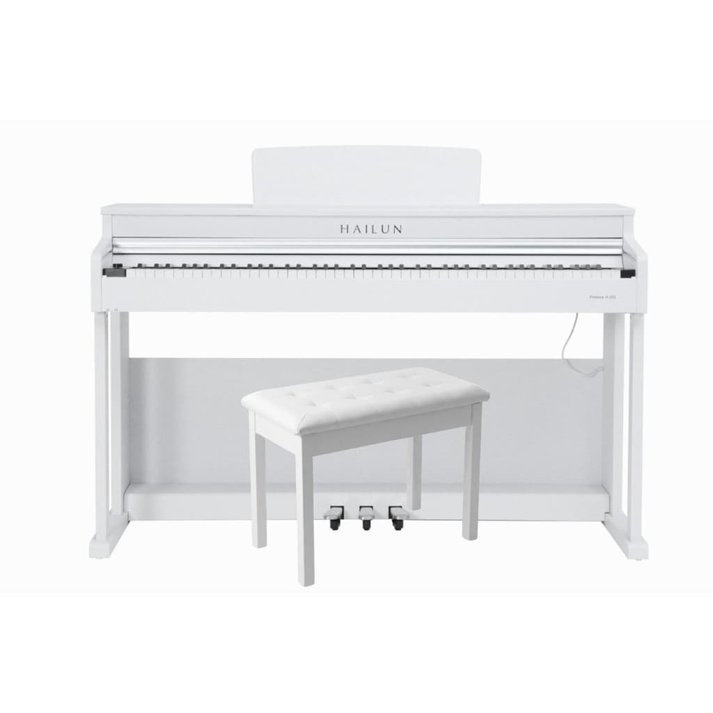 Piano Digital Bulara-Hailun H202 | Teclado Ponderado 88 teclas | Série Elegance-Branco