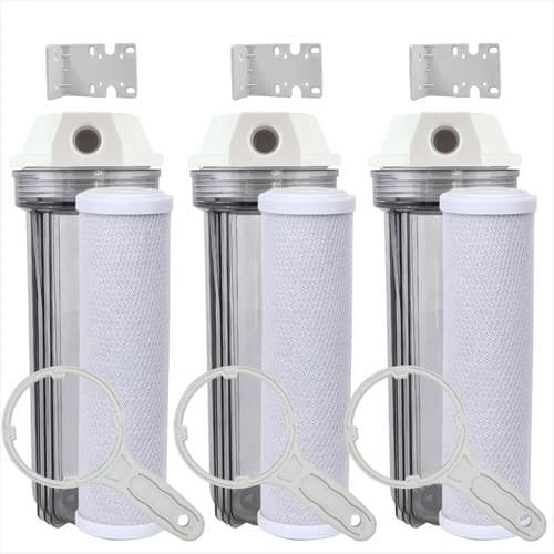Kit 3 Filtro Agua 9 3/4 Ponto Uso Pou Carvão Ativado Carbon