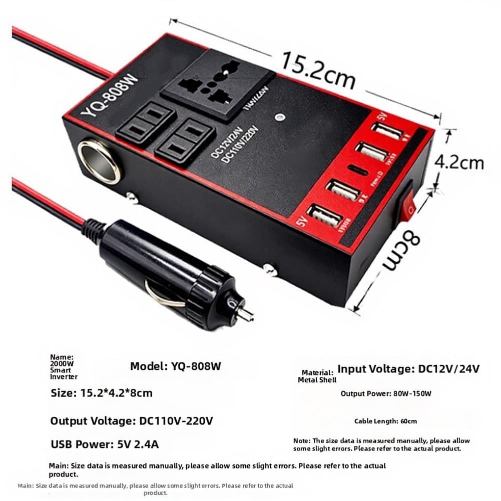 Carro Inteligente 12V24V A 110V220V Para Inversor Com Recursos De Segurança De Carregamento Rápido USB