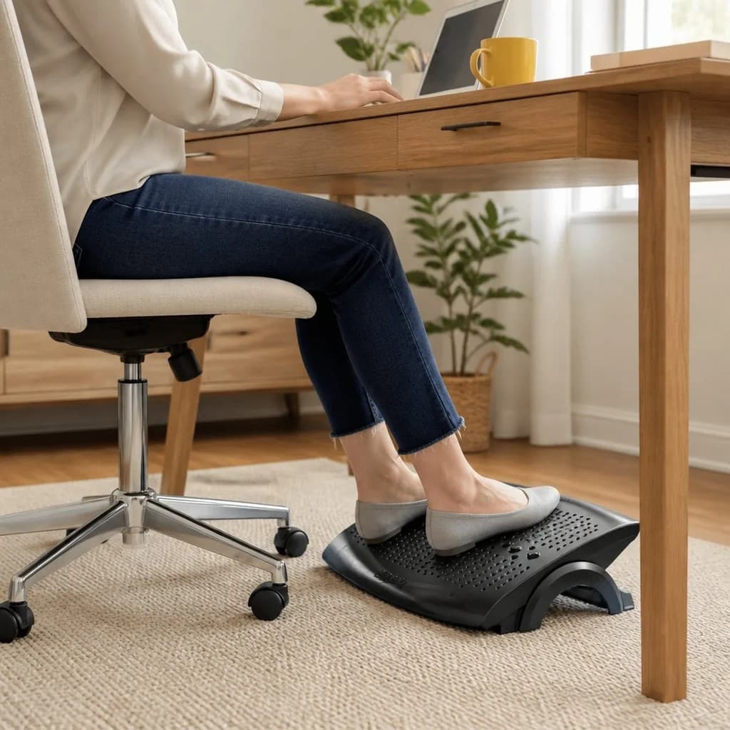 Apoio Ergonômico Pés NR17 Suporte Descanso Escritório Casa Home Office Ajustável Antiderrapante