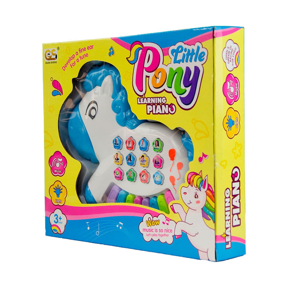 Piano Musical Little Pony Luz e Música - Mini Teclado Brinquedo Infantil Presente
