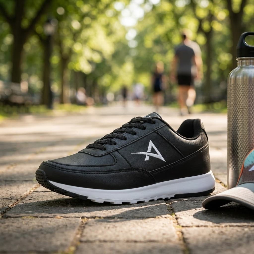 Tênis Preto Masculino Confortável Leve Casual para Caminhada Viagem e Dia a Dia