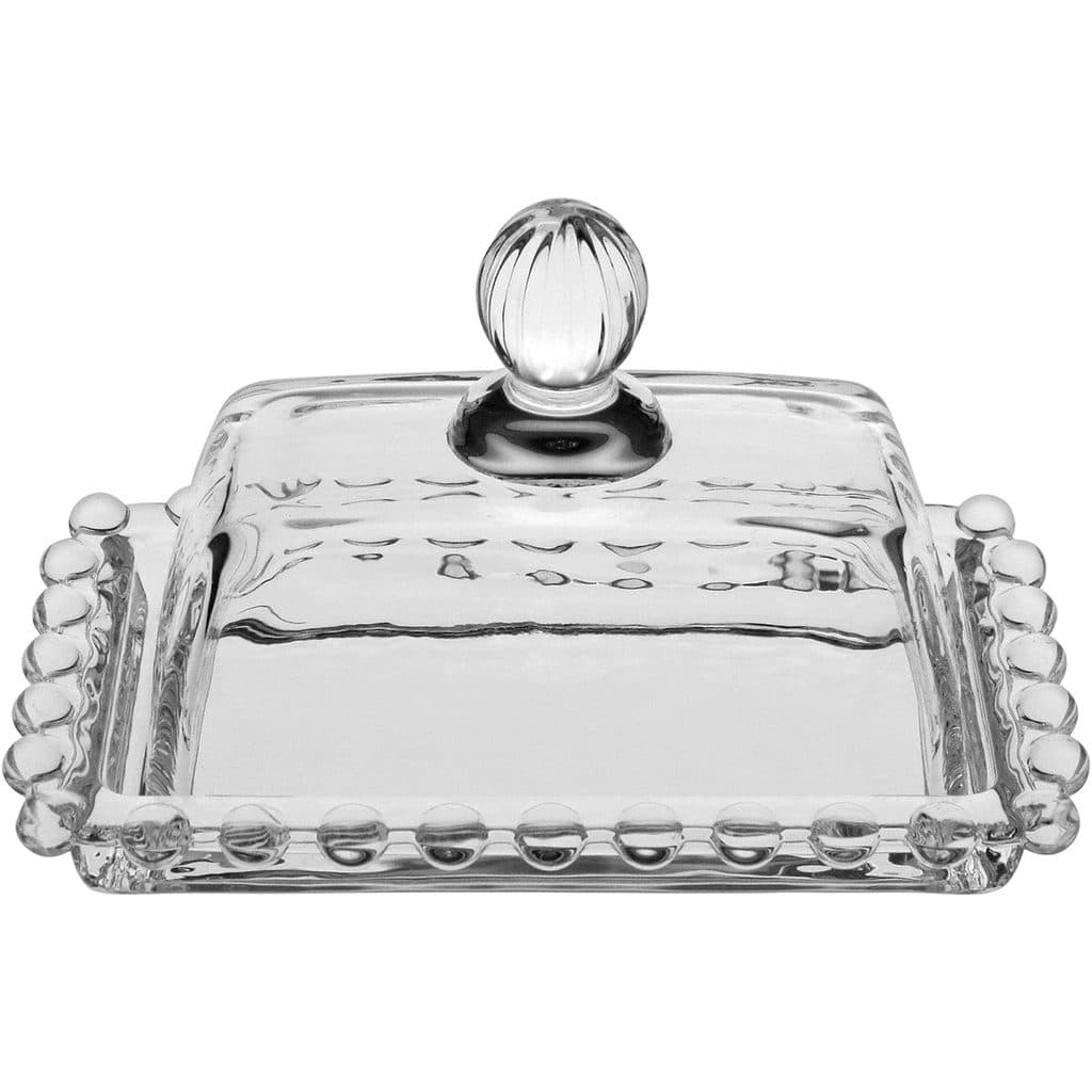 Manteigueira Vidro 8x14x9cm Transparente Home&Co Manteiga Servir Mesa Café da Manhã Queijo Cozinha