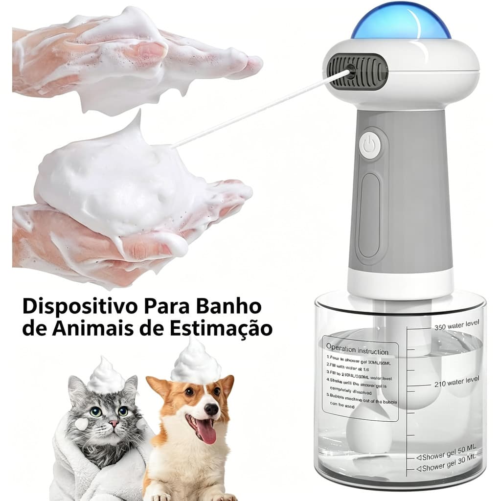 Máquina de Espuma Automática para Cães, Alta Pressão Portátil Durável, Para Banho Rápido e Limpeza Eficiente