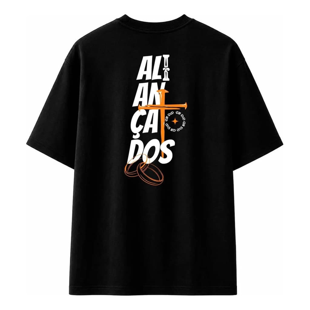 Camiseta Masculina Estampada Fé Festa Gola Redonda Algodão