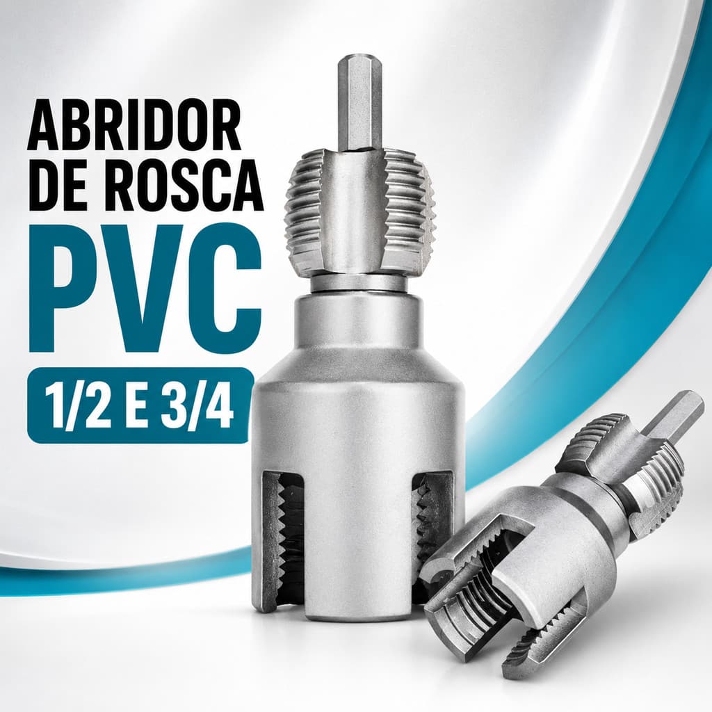 kit 4 Abridores de Roscas Interna e Externa em Tubos de PVC com Encaixe Parafusadeira