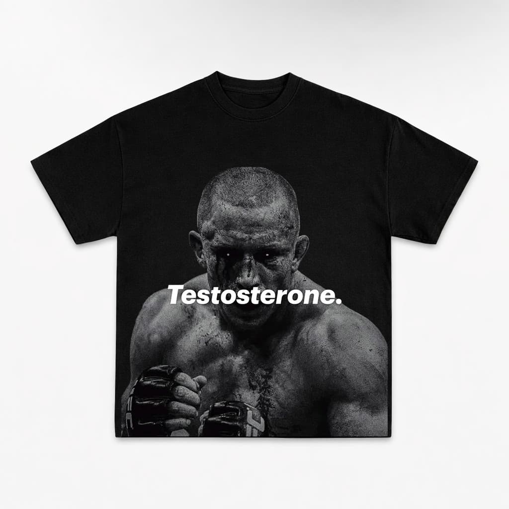 Camiseta Oversized Streetwear Testoterone Luta Academia Camisa Unissex 100% Algodão Premium