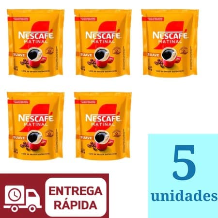 Café Solúvel Nescafé Matinal Sachê 40g Kit 5 Unidades