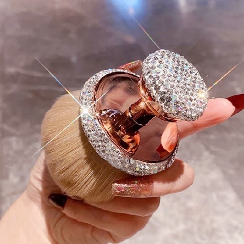 Conjunto De Escova De Pó Grande De Luxo Com Diamantes De Alta Qualidade