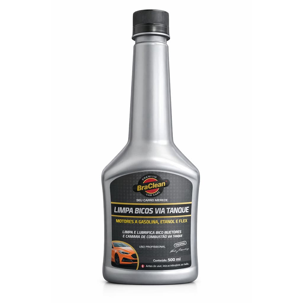 Limpa Bicos Via Tanque 500ml Limpa Injetores Depósitos Resíduos Etanol Flex Alcool Gasolina