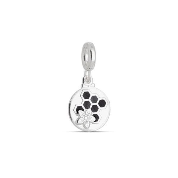 BERLOQUE DE PRATA MEDALHA 11MM COM FAVO DE MEL