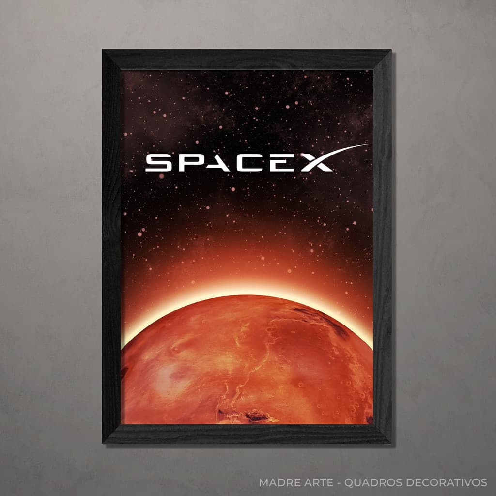 Quadro Decorativo Space X A4 Com Vidro