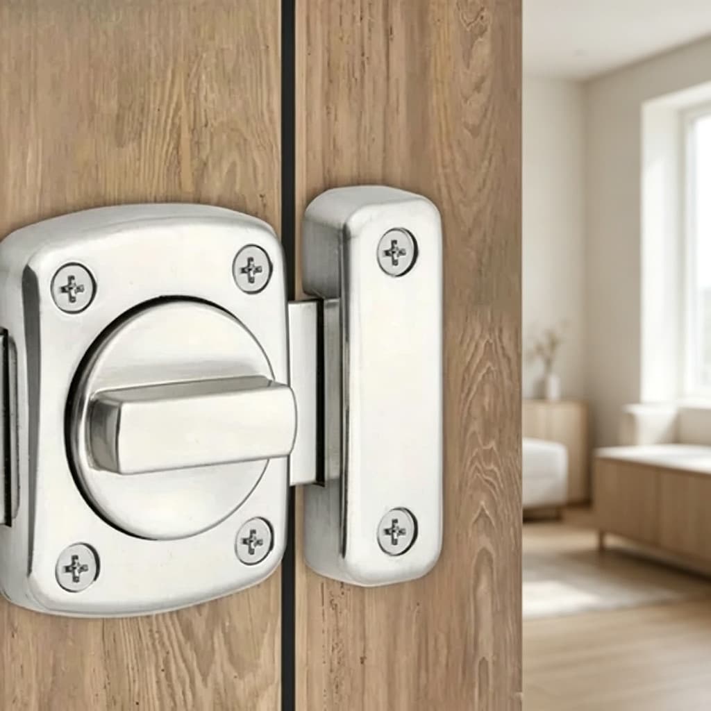 Fechadura de Segurança em Aço Inox Trava Anti Roubo Para Portas Residenciais e Comerciais