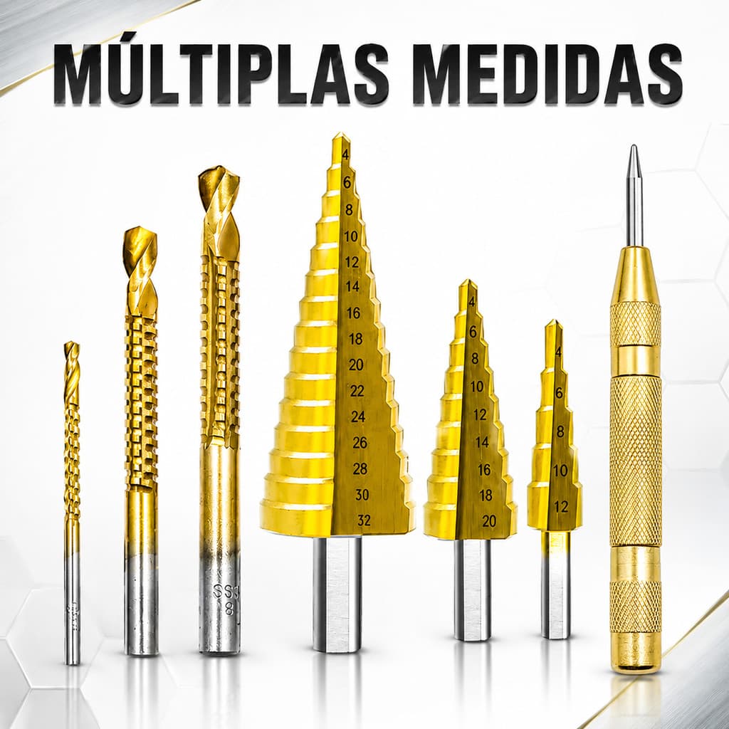 Kit Broca Escalonada e Corte Lateral com Estojo para Metal