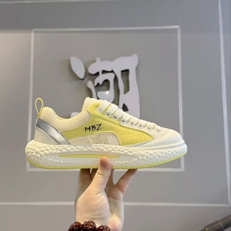2026 Novo estilo sapatos de cano baixo com cadarço sapatos de chão malha moda estilo Casual sapatos