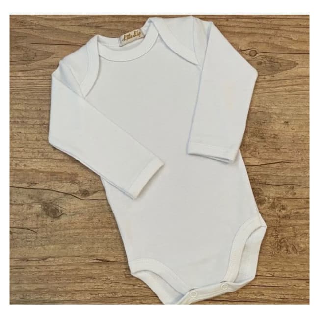 Body Básico Manga Longa Off White Tamanho 0-21 Meses