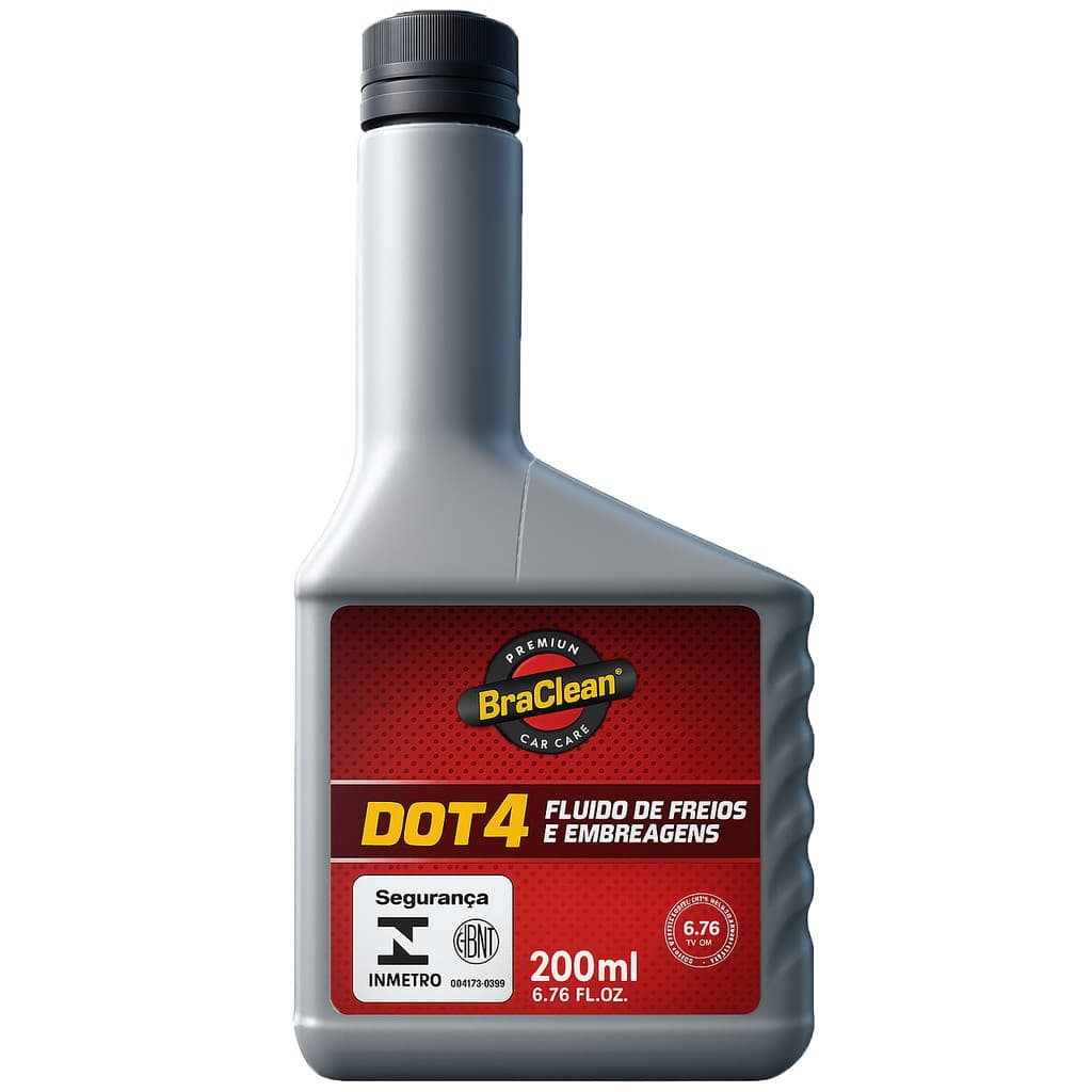Fluido De Freio DOT4 200ml Embreagem Qualidade Premium Proteção Segurança Manutenção Evita Falhas