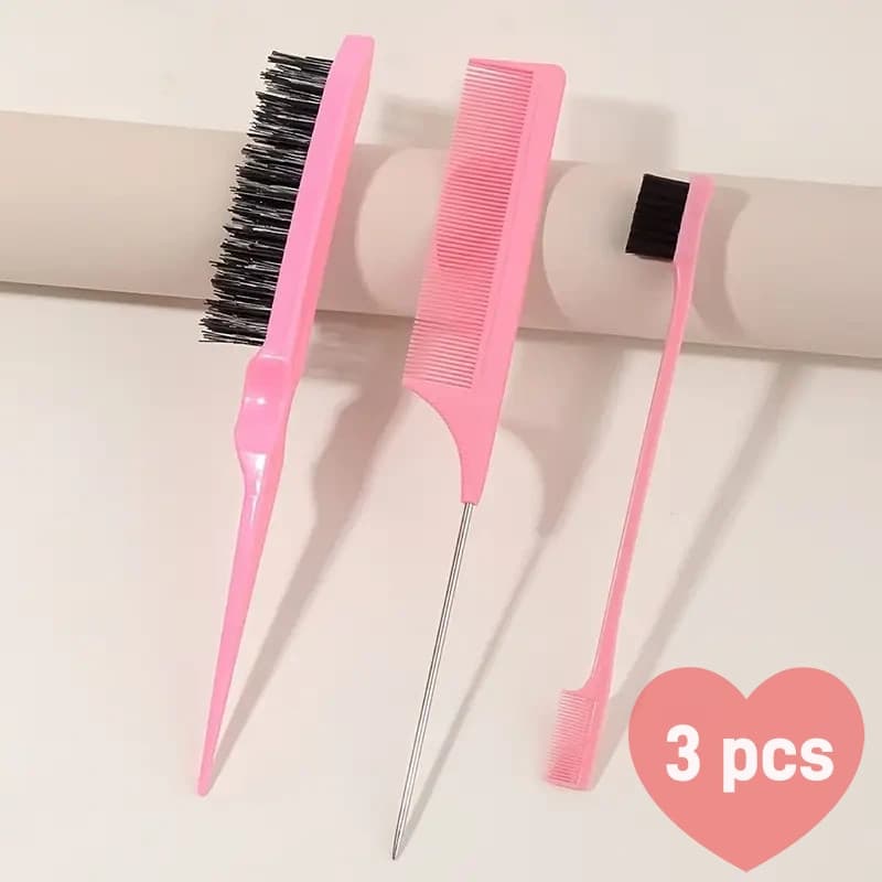Kit Pente Separador de Mecha, Escova Baby Hair, Escova 3 Fielira mil+ Vendido(s) - 1pcs