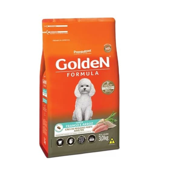 Ração Golden Formula Ração para Cachorro Adulto de Raça Pequena Sabor Frango E Arroz 3kg