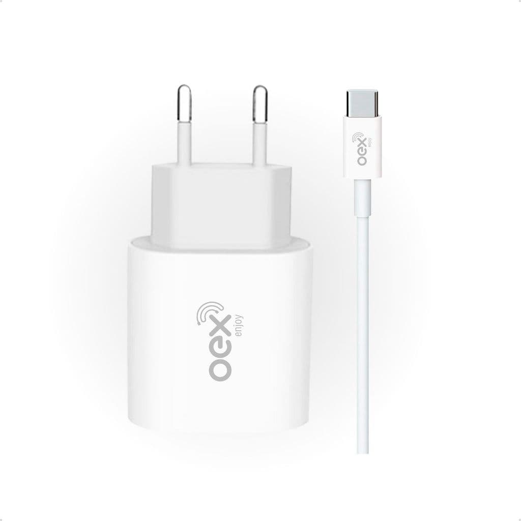 Kit Carregador Rápido 20W PD USB C 3.0 OEX Anatel