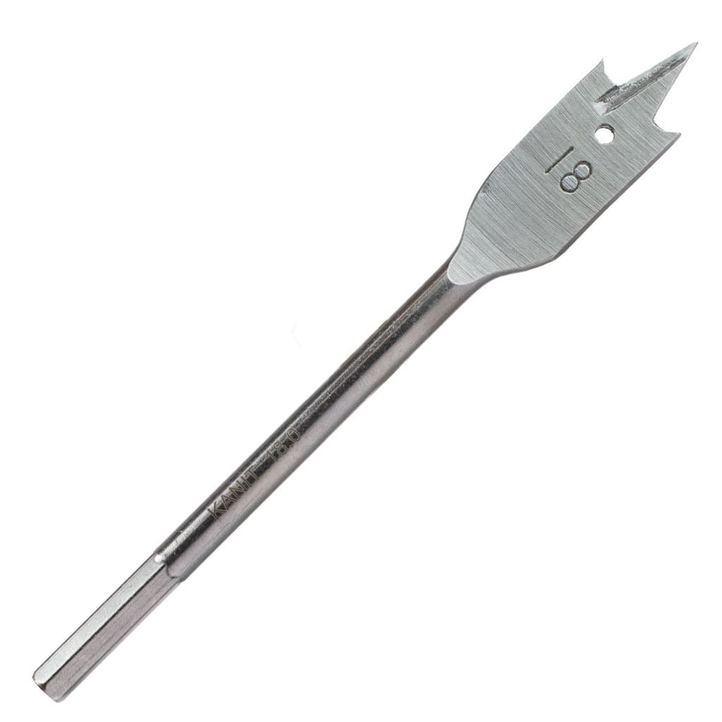 Jogo Broca Chata 18mm Madeira Kanit 5 Peças Ponta Centralizadora Furar Porta Fechadura MDF Plástico
